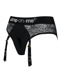 Черные трусики для насадок Diva Lingerie Harness - size L - Strap-on-me - купить с доставкой в Самаре