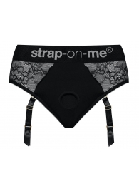 Черные трусики для насадок Diva Lingerie Harness - size L - Strap-on-me - купить с доставкой в Самаре