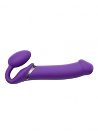 Фиолетовый безремневой вибрострапон Silicone Bendable Strap-On - size XL - Strap-on-me - купить с доставкой в Самаре