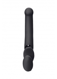 Черный безремневой вибрострапон Silicone Bendable Strap-On - size XL - Strap-on-me - купить с доставкой в Самаре