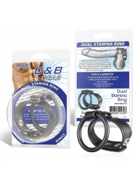 Двойное кольцо выносливости на пенис DUAL STAMINA RING - BlueLine - в Самаре купить с доставкой