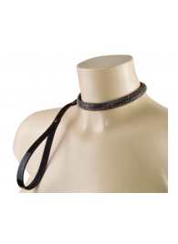 Эффектный сверкающий ошейник с поводком  Гламур - Sitabella - купить с доставкой в Самаре