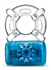 Синее эрекционное виброкольцо Pleaser Rechargeable C-Ring - Blush Novelties - в Самаре купить с доставкой