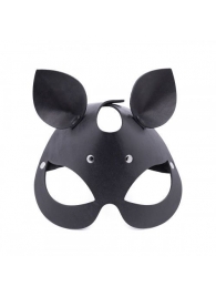 Черная кожаная маска  Кошка  с маленькими ушками - Crazy Handmade - купить с доставкой в Самаре
