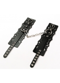 Узорчатые кожаные оковы с регулируемыми ремешками - Crazy Handmade - купить с доставкой в Самаре