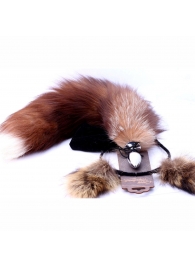 Игровой комплект: серебристая анальная пробка с пушистым хвостом и ободок-ушки - Crazy Handmade - купить с доставкой в Самаре