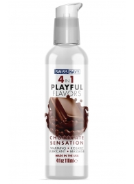 Массажный гель 4-в-1 Chocolate Sensation с ароматом шоколада - 118 мл. - Swiss navy - купить с доставкой в Самаре