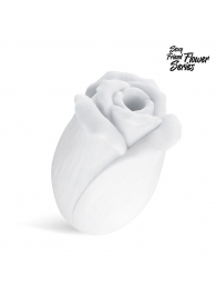 Белый нереалистичный мастурбатор в форме бутона цветка White Rose - 1137 - в Самаре купить с доставкой