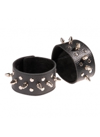 Чёрные напульсники с шипами и заклепками - Sitabella - купить с доставкой в Самаре