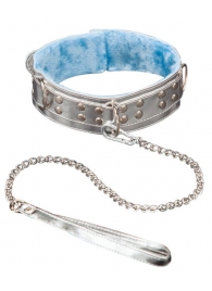 Серебристый ошейник из искусственной кожи - Sitabella - купить с доставкой в Самаре