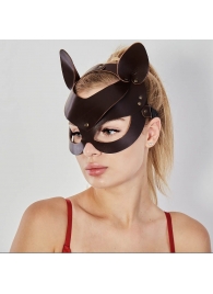 Коричневая кожаная маска  Кошечка - Sitabella - купить с доставкой в Самаре