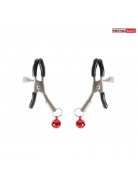 Серебристые зажимы на соски с шариками - Notabu - купить с доставкой в Самаре