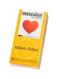 Презервативы с колечками и пупырышками Masculan Ribbed+Dotted - 10 шт. - Masculan - купить с доставкой в Самаре
