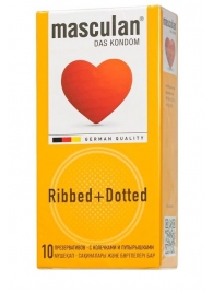 Презервативы с колечками и пупырышками Masculan Ribbed+Dotted - 10 шт. - Masculan - купить с доставкой в Самаре