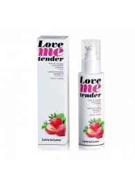Съедобное согревающее массажное масло Love Me Tender Strawberry с ароматом клубники - 100 мл. - Love to Love - купить с доставкой в Самаре