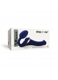 Синий безремневой страпон Multi Orgasm Size S с клиторальной стимуляцией - Strap-on-me - купить с доставкой в Самаре
