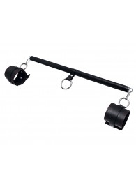 Черная распорка для ног с кожаными манжетами - Pecado - купить с доставкой в Самаре