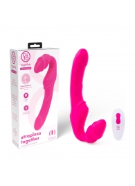 Розовый безремневой страпон на радиоуправлении Strapless Together - 22 см. - Together Toy - купить с доставкой в Самаре
