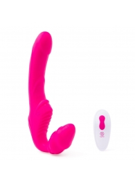 Розовый безремневой страпон на радиоуправлении Strapless Together - 22 см. - Together Toy - купить с доставкой в Самаре