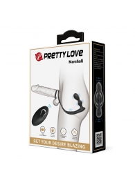 Черный вибростимулятор простаты с фиксацией кольцами Marshall - Baile - в Самаре купить с доставкой