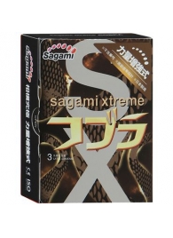 Суженные к основанию презервативы Sagami Xtreme COBRA - 3 шт. - Sagami - купить с доставкой в Самаре