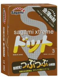 Презервативы Sagami Xtreme FEEL UP с точечной текстурой и линиями прилегания - 3 шт. - Sagami - купить с доставкой в Самаре