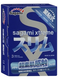 Розовые презервативы Sagami Xtreme FEEL FIT 3D - 3 шт. - Sagami - купить с доставкой в Самаре