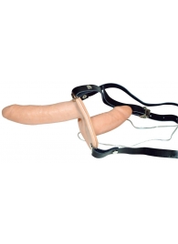 Телесный женский страпон с вагинальной пробкой Strap-On Duo - 15 см. - Orion - купить с доставкой в Самаре