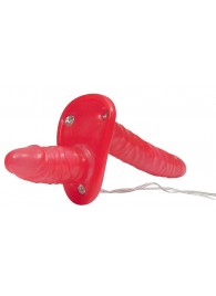 Красный женский страпон с вагинальной пробкой Bad Kitty - 18 см. - Orion - купить с доставкой в Самаре