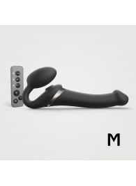 Черный безремневой страпон Multi Orgasm Size M с клиторальной стимуляцией - Strap-on-me - купить с доставкой в Самаре