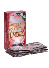 Презервативы Sagami Xtreme Strawberry c ароматом клубники - 10 шт. - Sagami - купить с доставкой в Самаре