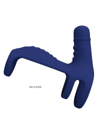 Синяя вибронасадка на пенис Vibrating Penis Sling - Baile - в Самаре купить с доставкой