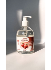 Лубрикант на водной снове Love Protection Strawberry с ароматом клубники - 300 мл. - Lola Games - купить с доставкой в Самаре