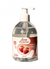 Лубрикант на водной снове Love Protection Strawberry с ароматом клубники - 300 мл. - Lola Games - купить с доставкой в Самаре