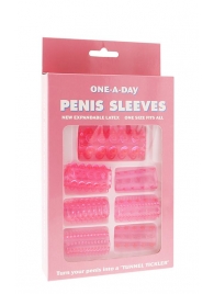Набор из 7 розовых насадок на пенис ONE-A-DAY PENIS SLEEVES PINK - Seven Creations - в Самаре купить с доставкой