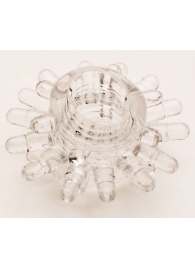 Прозрачное гелевое эрекционное кольцо с шипиками - Toyfa Basic - в Самаре купить с доставкой