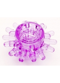 Фиолетовое гелевое эрекционное кольцо с шипиками - Toyfa Basic - в Самаре купить с доставкой
