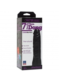 Насадка-фаллоимитатор для страпон-систем Vac-U-Lock CodeBlack 7 Inch Thin Dong - 18,3 см. - Doc Johnson - купить с доставкой в Самаре