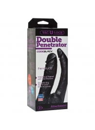 Черная насадка-фаллоимитатор для двойной стимуляции Double Penetrator - 16 см. - Doc Johnson - купить с доставкой в Самаре