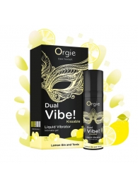 Съедобный жидкий вибратор Dual Vibe! со вкусом лимонного джина с тоником - 15 мл. - ORGIE - купить с доставкой в Самаре