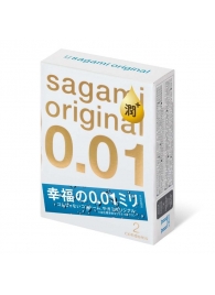 Увлажнённые презервативы Sagami Original 0.01 Extra Lub - 2 шт. - Sagami - купить с доставкой в Самаре