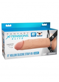 Полый страпон на ремнях 8’’ Hollow Silicone Strap-on - Pipedream - купить с доставкой в Самаре