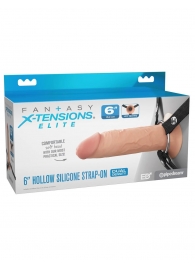 Полый страпон на ремнях 6’’ Hollow Silicone Strap-on - Pipedream - купить с доставкой в Самаре