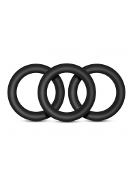 Набор из 3 черных эрекционных колец Black Small Penis Rings - Blush Novelties - в Самаре купить с доставкой