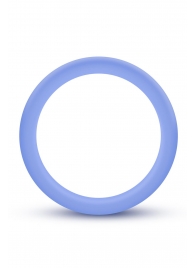 Голубое люминесцентное кольцо Silicone Glo Cock Ring - Blush Novelties - в Самаре купить с доставкой