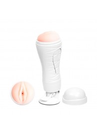 Мастурбатор-вагина Flora White с присоской и 12 режимами вибрации - Baile - в Самаре купить с доставкой