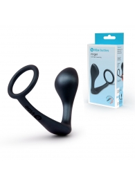 Черное эрекционное кольцо со стимулятором простаты Ringer Cock Ring   Plug - b-Vibe - в Самаре купить с доставкой