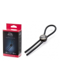 Тёмно-серое эрекционное кольцо с зажимом Again and Again Adjustable Cock Ring - Fifty Shades of Grey - в Самаре купить с доставкой
