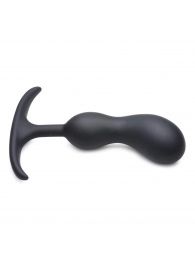 Черный массажер простаты с утяжелителями Premium Silicone Weighted Prostate Plug Medium - 16,3 см. - XR Brands - в Самаре купить с доставкой