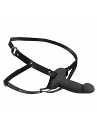 Черный полый страпон с вибрацией 2’’ Erection 28X Smooth Vibrating Silicone Penis Sheath - XR Brands - купить с доставкой в Самаре